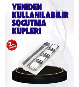 Paslanmaz Çelikten Üretilmiş Metal Buz Küpü Seti Buz Klipsi
