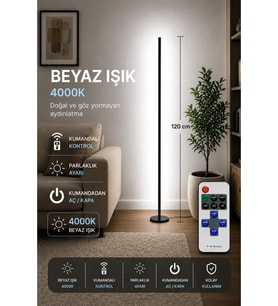 LUMINA Orjinal Beyaz 6000K Kumandalı Lambader 120 CM