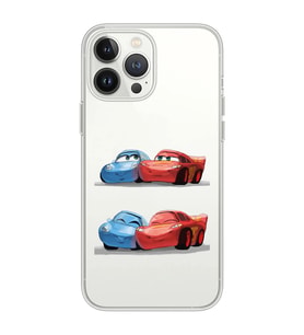 Iphone 15 Pro Uyumlu Mcqueen ve Sally Tasarımlı Şeffaf Telefon Kılıfı
