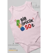 Bir Öpücük 50TL Sıfır Kollu Bebek Zıbını %100 Pamuk