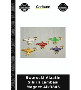 Özel Üretim Dekoratif Hediyelik Aksesuar Swaroski Alaatin Sihirli Lambası Magnet Alk3846