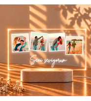 İsme Özel 4 Fotoğraflı Gece Lambası – Sevgiliye Hediye