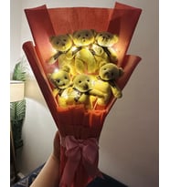 Led Işıklı Ayıcık Buketi, sevgiliye hediye, doğum günü hediyesi, yıldonümü hediyesi, arkadaş hediyesi
