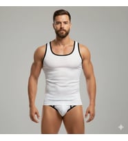 Beyaz Delikli Kumaş Tank Top Slip Takımı