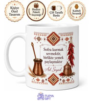 Güneydoğu Sofrası Temalı Baskılı Kupa Bardak Hediye Porselen Mug