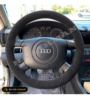 Audi A6 C5 Dikme Direksiyon Kılıfı Alcantara Süet Monza Black 4 Kollu Tuşsuz 1997-2001