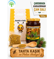 Karaorman Çam Balı 1000g Tahta Kaşık ve Polen Hediye