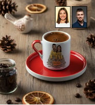 Kişiye Özel Karikatürlü Dizi Sever Sevgiliye Hediye Türk Kahvesi Fincanı Sevgililer Günü Hediyesi