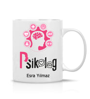 Kişiye Özel Psikolog İçin Hediye Tasarım Kupa Çay Kahve Hediye Bardak-005