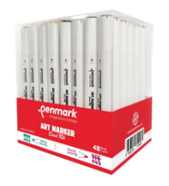 Penmark Art Marker Dual Nib Fırça Uç + Kesik Uç 48 Renk Set (Yerli Üretim)