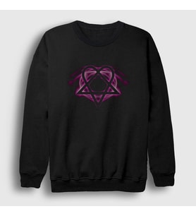 Presmono Unisex Siyah Glow Him Sweatshirt