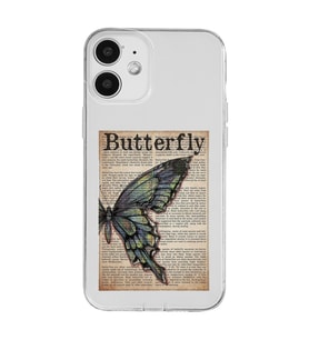 Iphone 12 Uyumlu Butterfly Tasarımlı Şeffaf Telefon Kılıfı