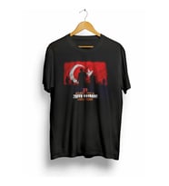 30 Ağustos Zafer Bayramı Atatürk Baskılı Oversize Bisiklet Yaka T-shirt - Siyah