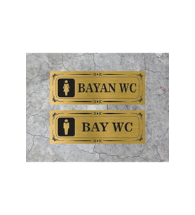 WC BAY WC YAZILI METAL LEVHA 20CM X 7 CM