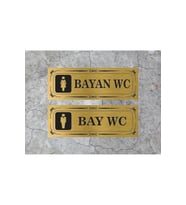 WC BAY WC YAZILI METAL LEVHA 20CM X 7 CM