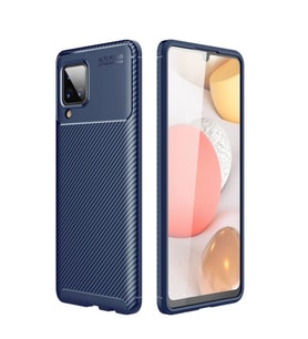 Samsung Galaxy A22 Kılıf Auto Focus Karbon Kapak - Lacivert