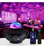 Starry Projektör Bluetooth Usb Hoparlör Lazer Işıklı Renkli Disko Parti Lambası