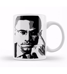 Malcom X İllustrasyon Kupa Bardak Porselen