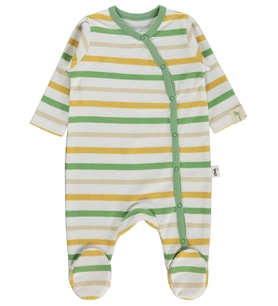 Civil Baby Çizgili 1-9 Ay Tulum - Ekru