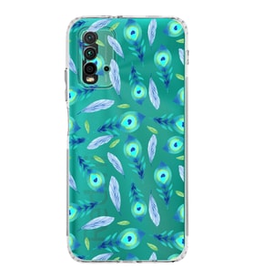 PrintiFy Xiaomi Redmi 9T ile Uyumlu Nazar Boncuğu 3 Baskılı Kamera Korumalı Şeffaf Silikon Kılıf