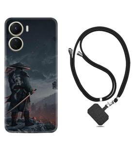 Vivo Y16 Kılıf Silikon Boyun Askılı İpli Desenli Silikon Warrior 1653