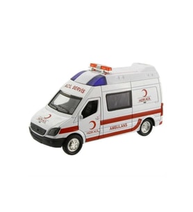 Birlik Oyuncak Işıklı Metal Çekbırak Ambulans FY5058SA-12D