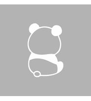 Küsmüş Panda Araba Sticker siyah 10x14 CM (Beyaz)
