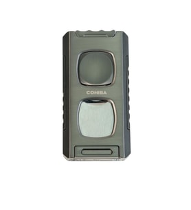 Cohiba Çift Torch Pürmüz Kesici & Delici & İğneli Gunmetal Metal Puro Çakmağı