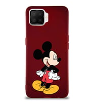 Oppo A73 Soft Premier Kapak Mickey Mouse-D Tasarımlı Silikon Kılıf - Mürdüm (Şeffaf)