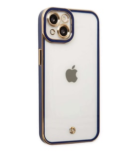 iPhone 14 Plus Kılıf Liva Lens Silikon - Mavi