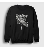 Presmono Unisex Siyah Love Affair Thrasher Sweatshirt 279891tt
