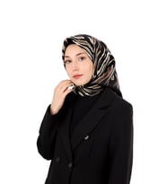 Bursa İpek Vizon Zebra Desen Twill İpek Eşarp