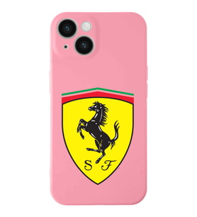 Apple iPhone 14  Lansman Kılıf Ferrari  Tasarımlı Altı Kapalı İçi Kadife Kaplı  Kapak (Şeffaf)