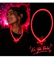 Fosforlu Yıldız Parti Kolyesi – Neon Işıklı Kolye Kırmızı Renk