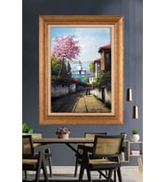Altın Varaklı  Çerçeveli Paspartulu Tablo ndd917 (Gold)