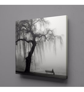 YAĞMURLU BİR SONBAHAR RESMİ TEMALI KANVAS TABLO 60x60cm (Karışık)