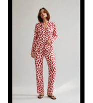 Night Kadın Gömlek Yaka Düğmeli Gece Giyimi Pijama Takımı