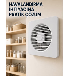 150 mm Dekoratif Aspiratör 20,8 x 20,8 cm 20 W 320 m³/h Duvar ve Tan Tipi Halandırma Fanı
