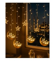 3 Metre Hilal Yıldız LED Perde Işığı – Ramazan Dekoratif Aydınlatma