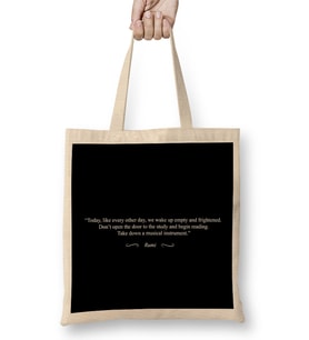 Mindfulness Rumi Musical Instrument Quote Bez Çanta Uzun Saplı