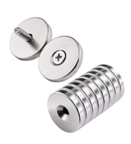 50 Adet 25x10/5x5,5 Mm Neodyum Mıknatıs Havşa Delikli Magnet Vida Atılabilir N35 Nikel Paslanmaz