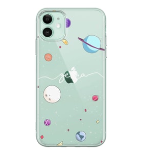 Gezegenler Tasarımlı Şeffaf Telefon Kılıfı (Tüm Modeller Mevcuttur)