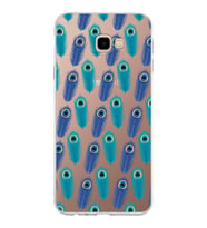 PrintiFy Samsung Galaxy J4 Plus ile Uyumlu 1mm Slim Fit Nazar Boncuğu 4 Baskılı Şeffaf  Kılıf