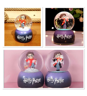 Harry Potter İçi Dönmeli Üflemeli Işıklı Müzikli Kar Küresi Büyük Boy Alk3115