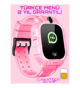 Çocuklar İçin Pembe Akıllı Saat, Sim Kartlı, Ortam Dinleme Özelliği
