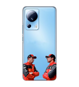 Xiaomi Mi 13 Lite Uyumlu Carlos Sainz ve Charles Leclerc Formula 1 Desenli Şeffaf Kılıfı