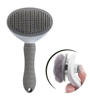 Durukar® Kedi Köpek Tüy Toplayıcı Kendini Temizleyebilen Ergonomik Rahat Evcil Hayvan Tarağı Gri