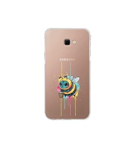 Samsung Galaxy J4+ Plus ile uyumlu Splash arı tasarımlı şeffaf silikon kılıf