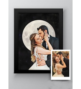 İncdesign, Kişiye Özel Dijital Çizim Tablo -  A4 Çerçeve Dahil (21 x 30 cm )