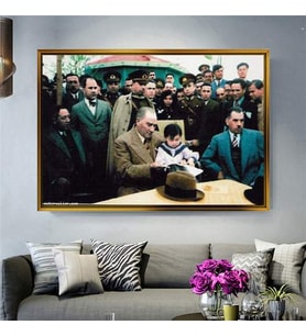 Altın Çerçeveli dekoratif tablo l328 (Gold)